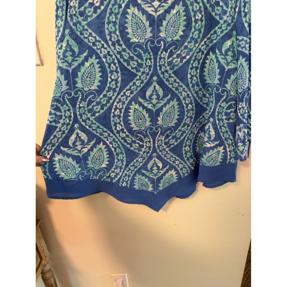 Ruby Rd. Blouse L Blue Paisley - Picture 8 of 8